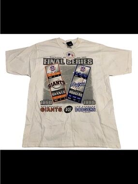 Vintage NEW 1999 SF Giants vs Dodgers Final Series T-Shirt MLB Double Sided Med